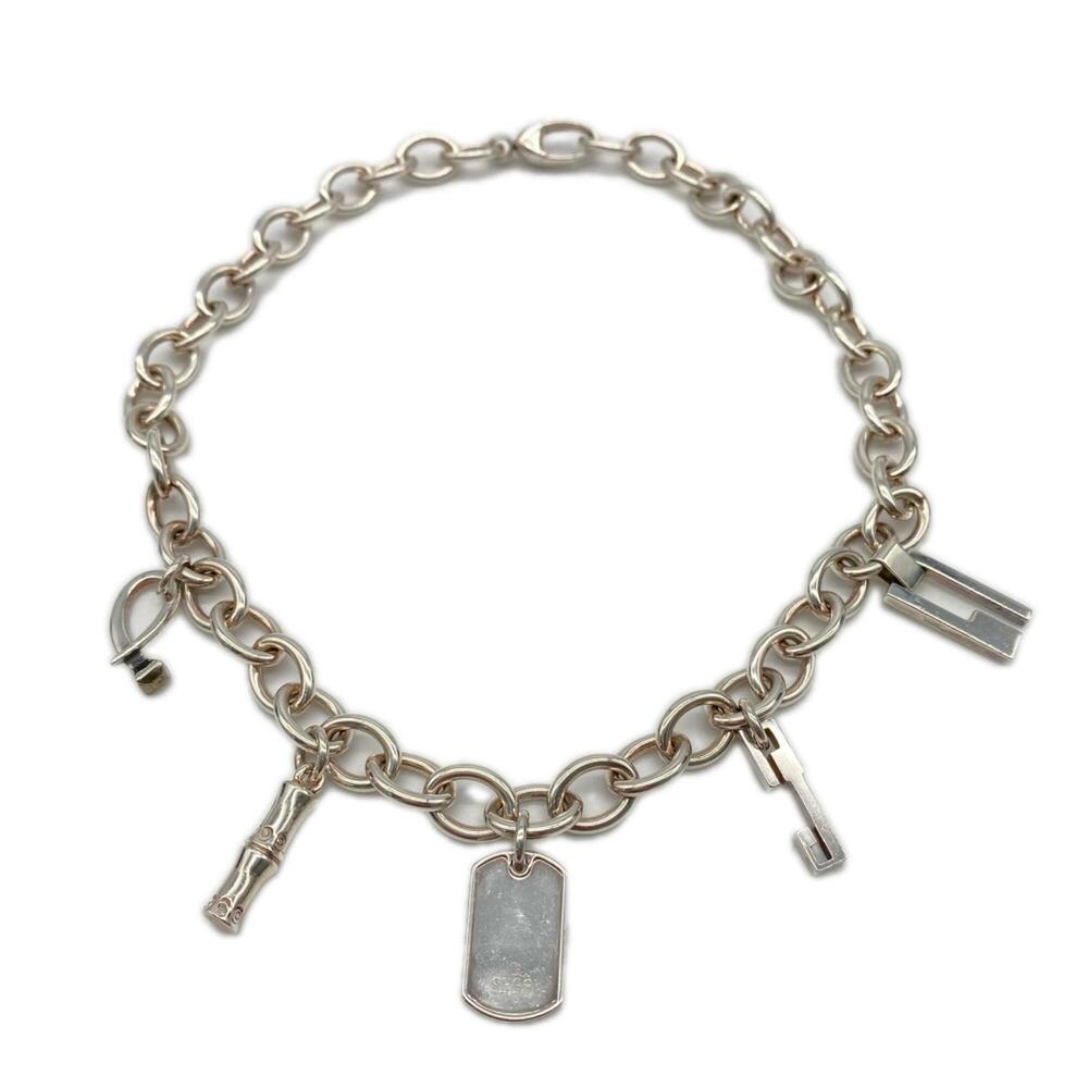 GUCCI 5-Charm Necklace, SV925 Silver, Men's